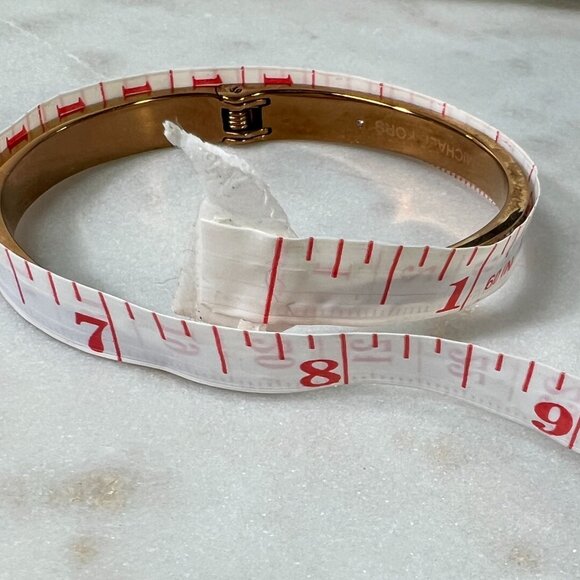 Michael Kors Rose GoldTone Hinged Bangle wrap Bracelet With Crystal Pave Accents - Picture 7 of 7